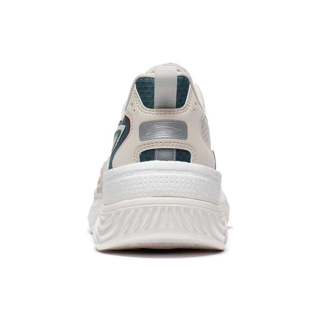 Li Ning Qing You Fabric Synthetic Leather Non-Slip Wear-Resistant Low-Top Sports Casual Shoes Men Sneakers Gray Green AGLT057-4