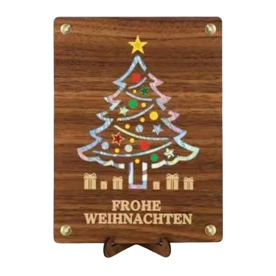 Wooden Money Holder Money Envelope with Hollow-out Pattern Cash Holder Wedding Cash Gift Holder for Christmas Birthday Graduation Festival