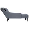 Vidaxl Chaise Longue With Cushion, Dark Gray, Velvety