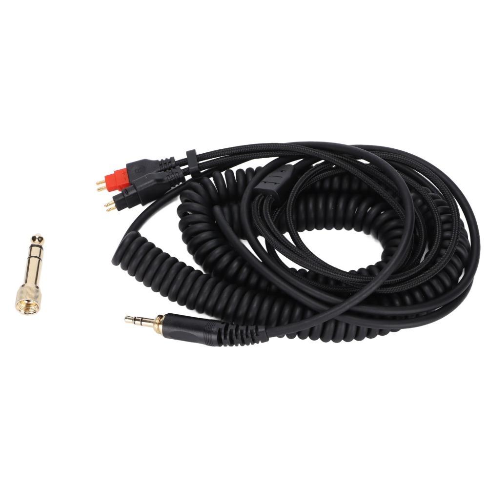 Plug and Play Spring Wire Flexible Stereo Jack Cable for HD660s HD650 HD600 HD580 Daily Use