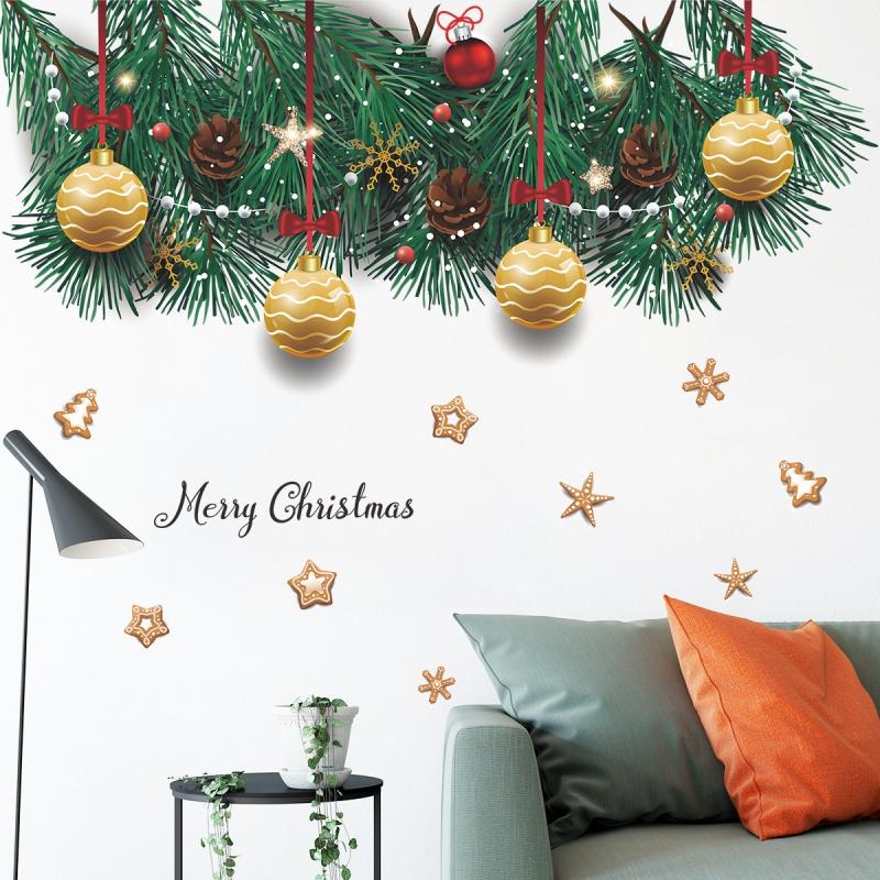 Christmas Decorations Wall Stickers Merry Christmas Signs Removeable Wall Window Decals for Home Decor Kids Room Holiday Party