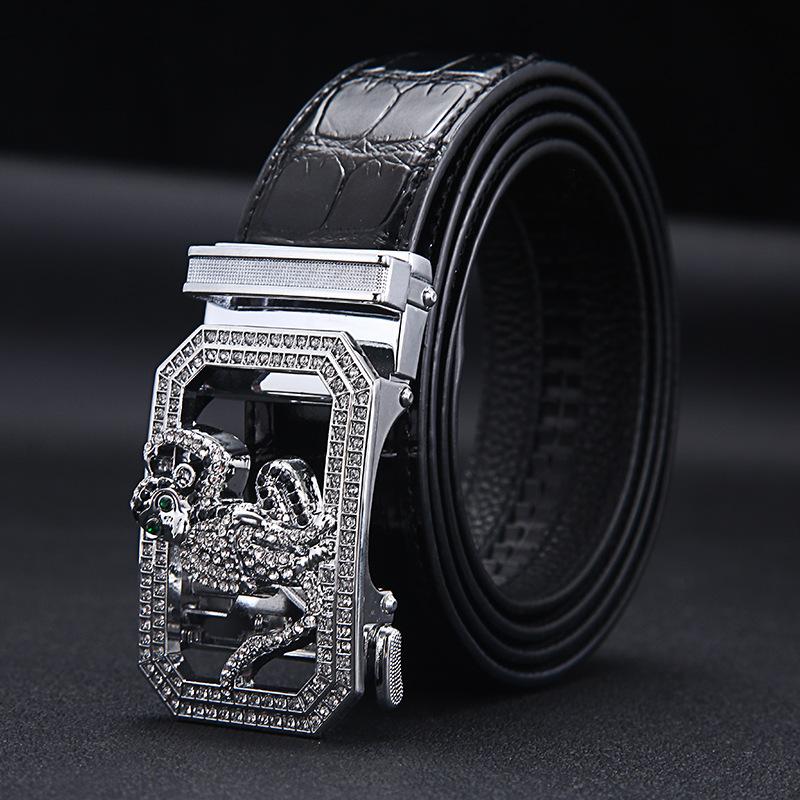 New Men's Belts Fashion Alloy Automatic Buckle Belt Business Casual Belt Genuine Leather Men's Belts Designer Male Waistband