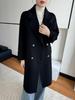 Women's New Autumn/Winter Slim Fit Double-Faced Wool Overcoat - Extra Long Trendy Suit Collar 100% Wool