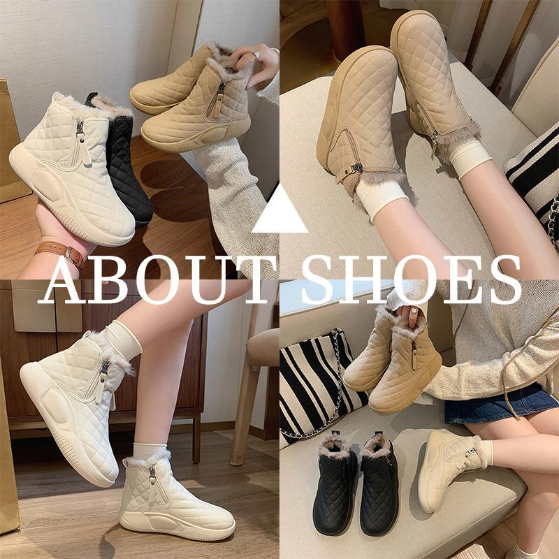 Fleece High-top Snow Boots Women's Winter New Student Ins Thermal Casual Shoes Cotton Shoes XQ