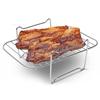 2 st Air Fryer-ställ 304 Rostfritt stål Dehydratorställ med 4 Grillspett för 8QT Dubbelkorg