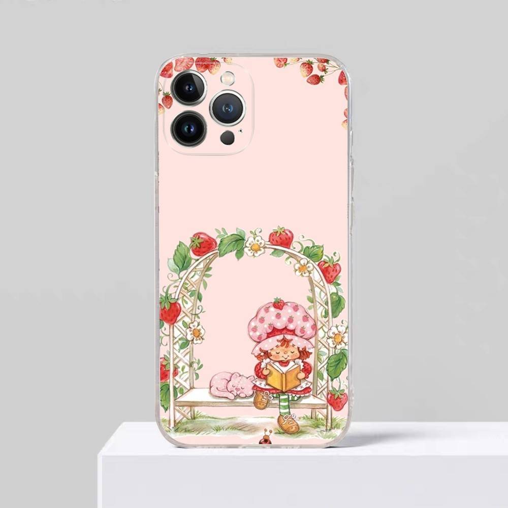 S-Strawberry S-Shortcake For iPhone 11 12 13 14 15 16 17 Pro Max Plus Air Transparent Clear Shockproof Case