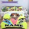 3pcs The Powerpuff Girls9 Cover Set - Personalized Name, HD Printed Bedding with 1 Cover and 2 Pillowcases - Perfect for Home Decor, Easy Care