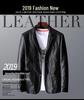 Men's Slim Fit Leather Jacket with Fleece Lining – Korean Style Lapel Suit for Autumn/Winter