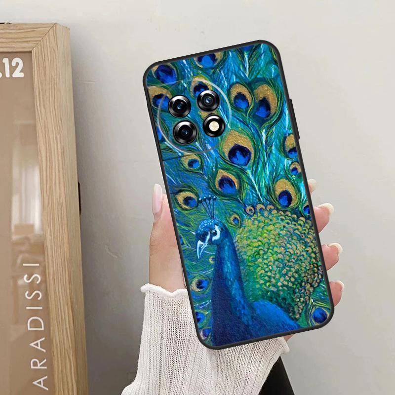 Bird Peacock Feather Case For OnePlus Nord 5 CE 4 3 2 Lite N20 N30 OnePlus 15 13 12 R 10T 13T 10R 8T 9 10 11 Cover