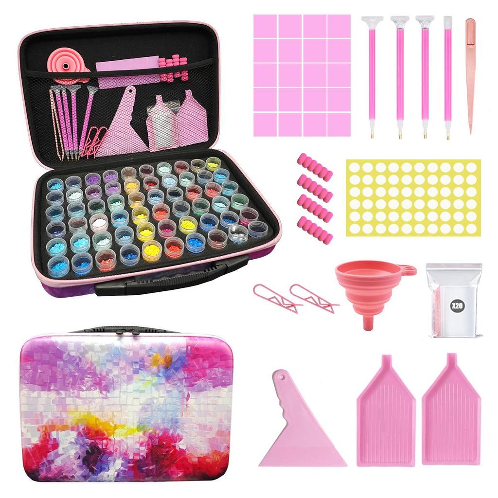 60-Grid Diamond Painting Storage Bag - Multifunction Handbag with New Print & Round Bottles