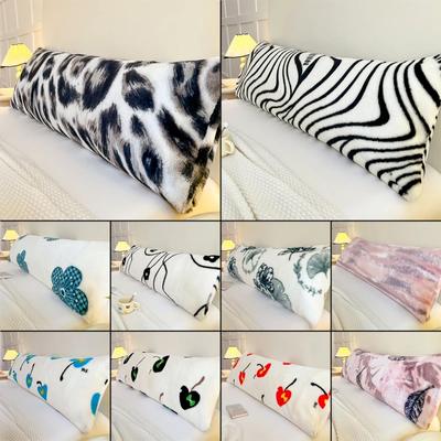 120/150/180cm Long Pillowcase Thick Plush Print Couple Lover Double Pillow Cover Home Sleeping Body Pillow Cover Home Decor