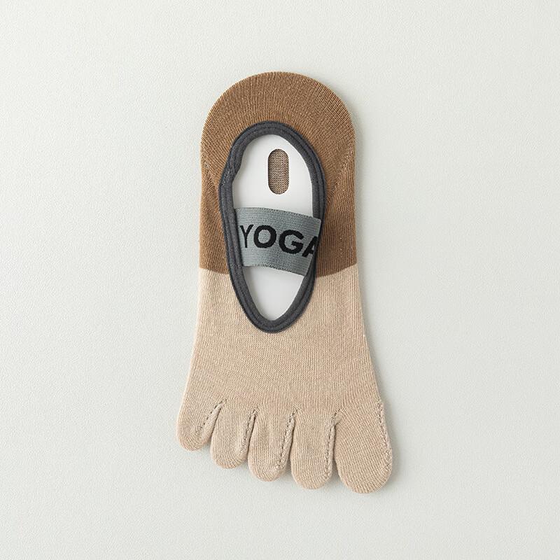 Ayoubu Women s Five-Finger Anti-Slip Yoga Socks One Size