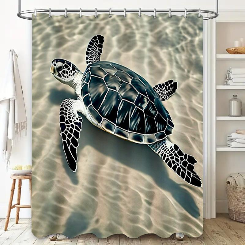 Artistic Turtles Bath Shower Curtain Waterproof Fabric Decor Home Bathroom Window Decorations