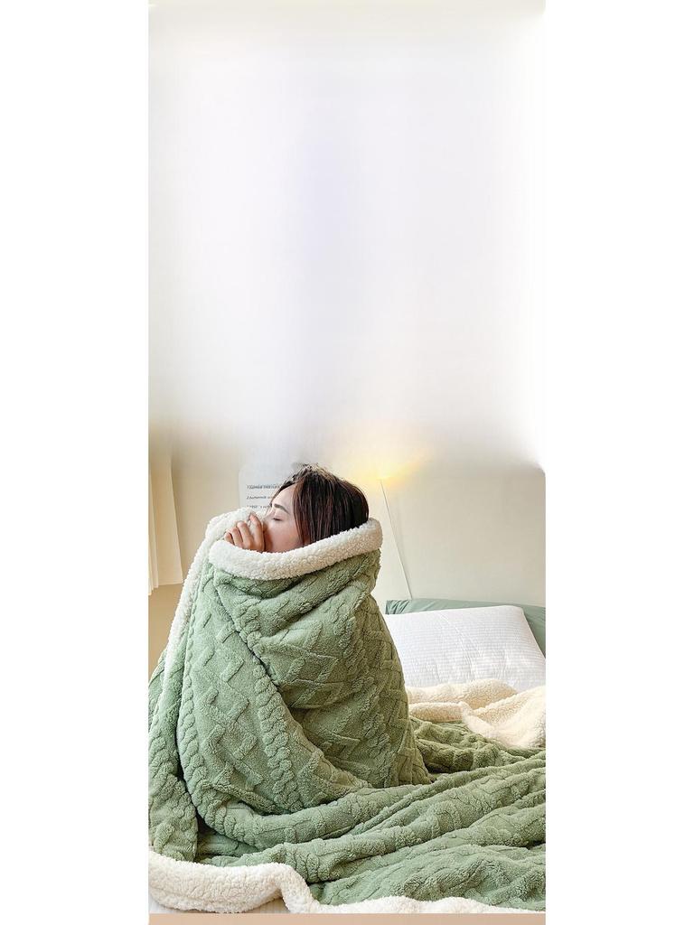 Koc z polaru koralowego - Miękki szal na sofę i do biura