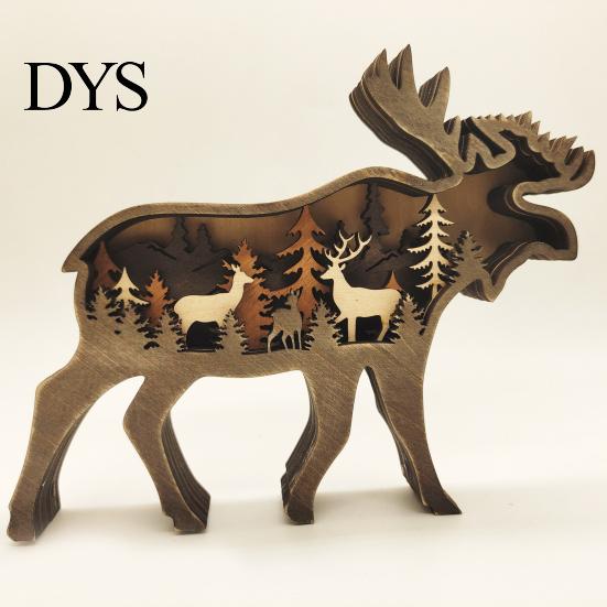 Brown Bear Decor Universal Eco-friendly Compact Table Forest Elk Ornament Crafts for Xmas Figurine