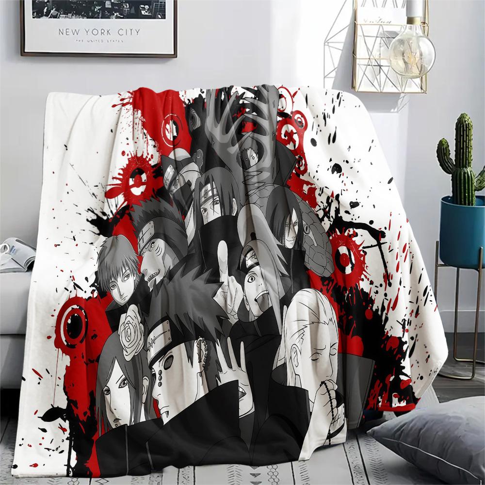 1PC Naruto Fire Determination Patterned Flannel Blanket Suitable For All Seasons For Home Decor Warmth And Comfort Gifts Holiday Present