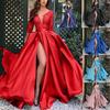 2026 Spring/Summer Elegant European-American Lace & Sequin Evening Gown with Train