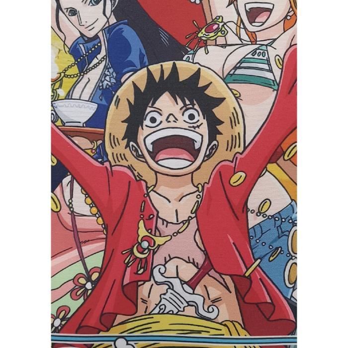 Coussin Double Face - Carré - ONE PIECE - Luffy Et Son Équipage - Microfibre - 40 X 40 Cm