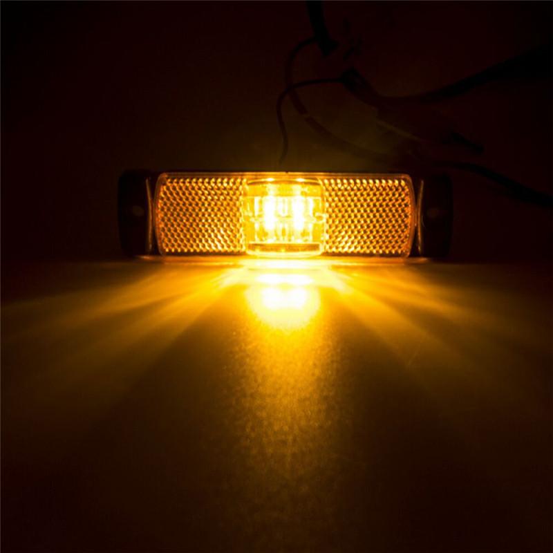 10PCS 4 LED Car Side Marker Lights Car External Light Signal Indicator Lamp For Trailer Truck Van Pickup Bus Warning Tail Lamps