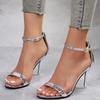 2025 Fashion Women's High Heels Sandals Thin Heels Heel Wrap One-length Strip Shoes Women Leisure Dress Sexy Sandalias De Mujer