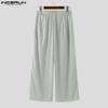 INCERUN Men Zip-up Waist Hollow See Through Casual Long Pants Trousers
