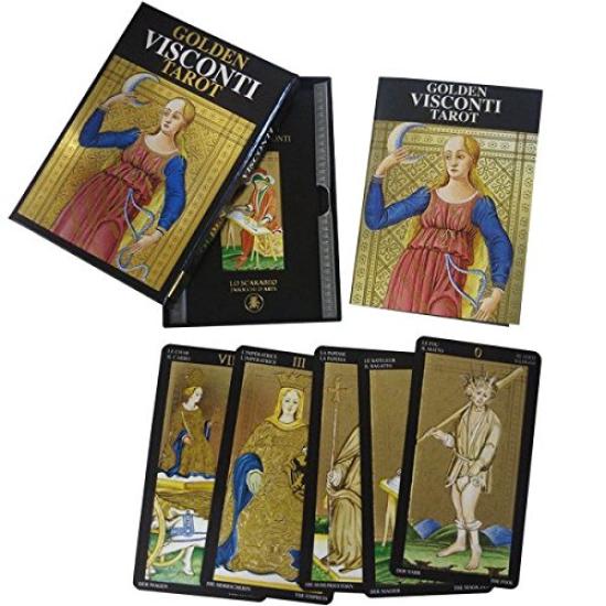 Tarot Cards Fortune Telling Golden Visconti Tarot Arcana Box Japanese booklet included (Major only/Hard Edition) "Pocket Manual"