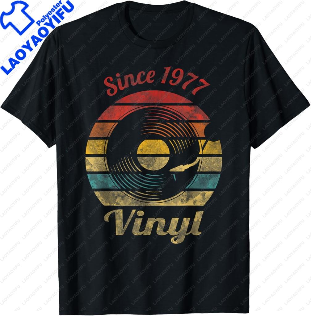 Unisex Unisex Vintage 1977 Tshirt Custom Printed Graphic T Shirts Casual Streetwear Summer Tops