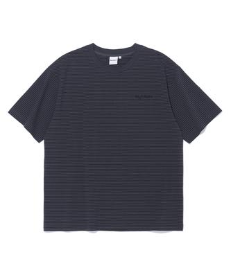 RAYFIKERS Striped Small Embroidered Crop Short Sleeve Mq2Tu277_Charcoal