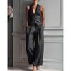 Summer Fashion Women's Two-piece Sexy V-neck Button Vest Fashion Casual Set