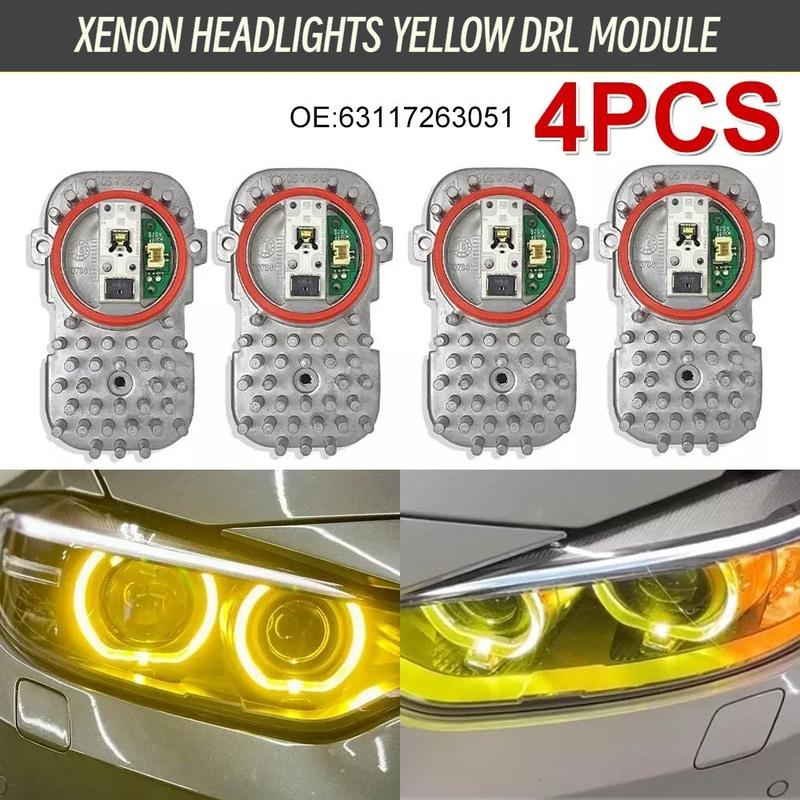 New 4Pcs 63117263051 Yellow Angel Eyes Xenon DRL Module for BMW F80 F82 F32 4 SERIES 2014-2017