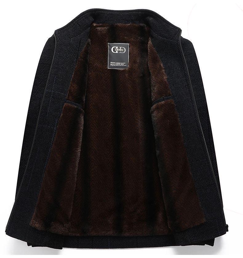 Dad's Fleece-Lined Winter Coat for Middle-Aged & Elderly Men - Warm Cotton Jacket for Autumn & Winter
