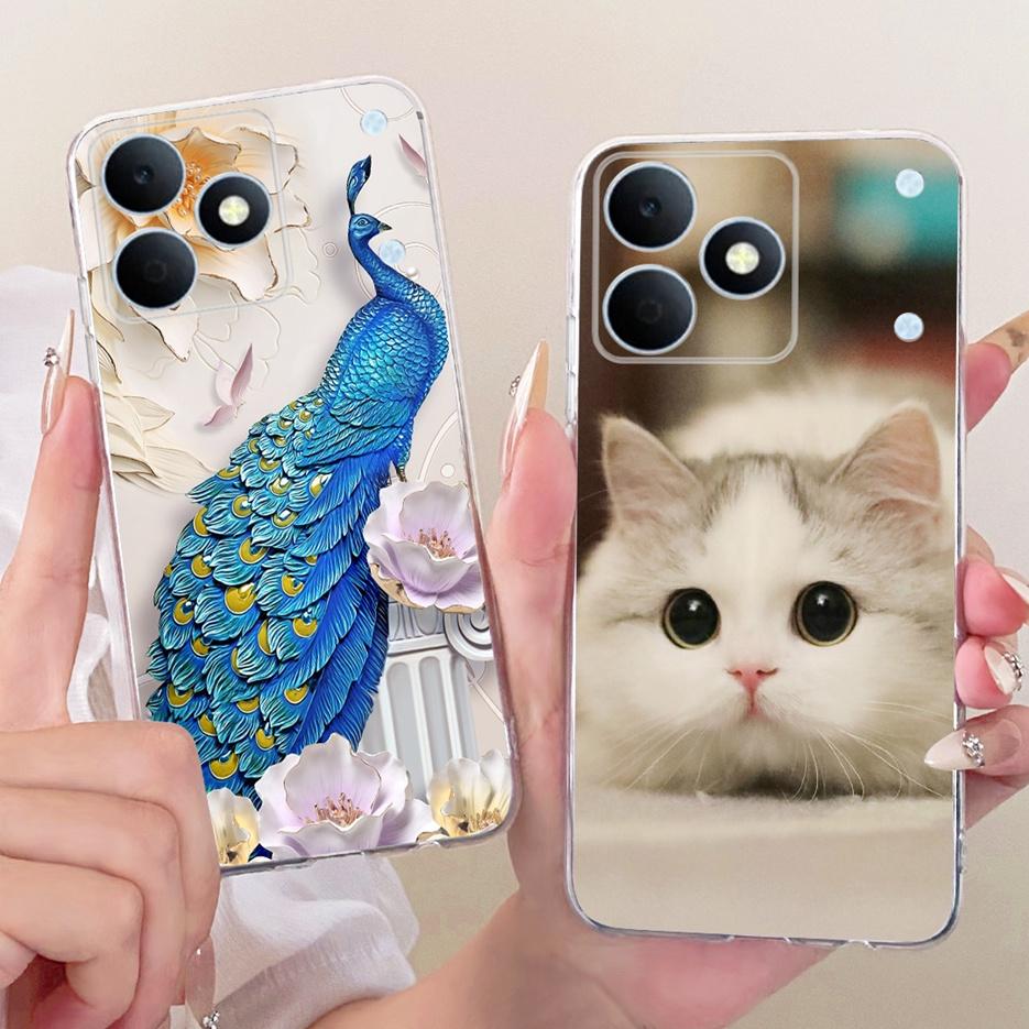 For Realme Note 80 4G Case RMX5388 Cute Cat Flowers Painted Cover Soft Silicone Case For Realme Note 80 Note80 Back Cover Fundas
