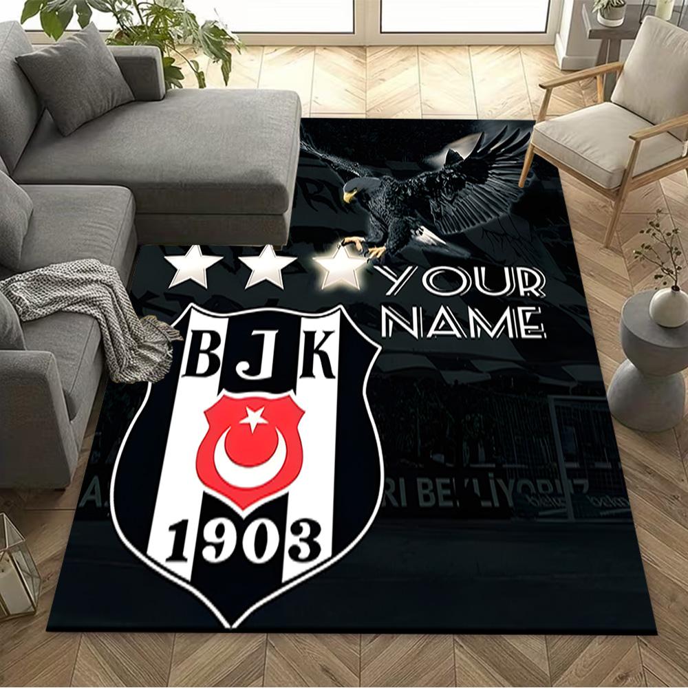 Beşiktaş Pride Glory Customize Text Carpet Suitable for Living Rooms Playrooms Decorate Room Bedrooms Anti-slip Rug Decorate Offices