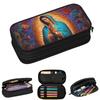 Prayer Religious Catholic Our Lady Of Guadalupe Pencil Cases for Student Gifts Pen Box Pencil Bag Big Capacity Pencil Pouch