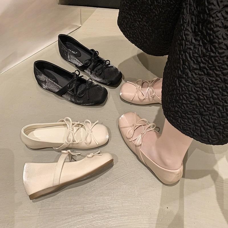 Mode Koreanische Version Temperament Schleife Streamer Textur Einzelne Schuhe 2025 Neu Innerer Booster Damenschuhe