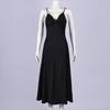 Women Satin Slip Dress Lace Patchwork V Neck Spaghetti Strap Midi Dress Sexy Backless Long Dress Summer Beach Vacation Dress Evening Gown
