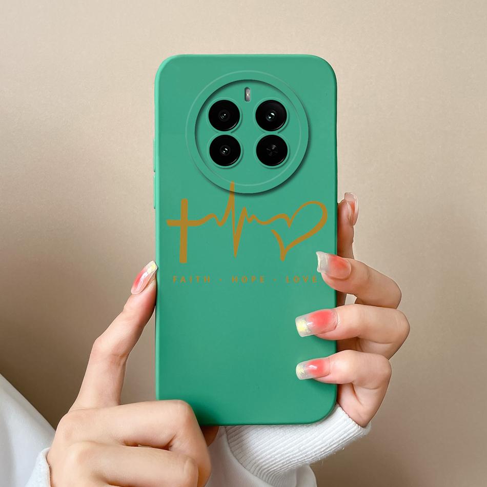 Love Heart Case For Realme 12 Pro Plus 12 Lite Back Cover For Realme12 4G Funda Liquid Silicone Camera Protection Phone Housing