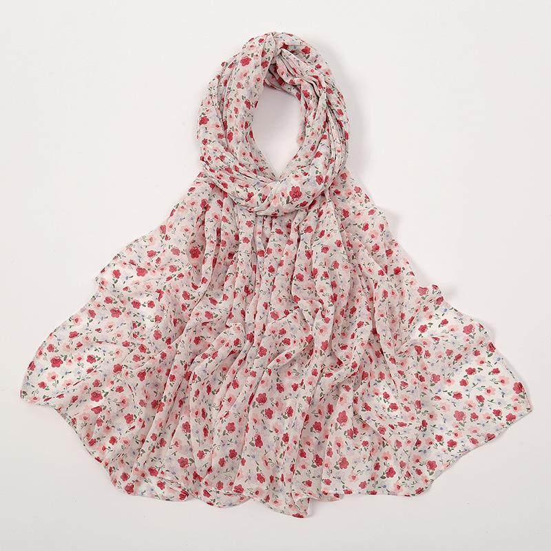 180*70cm Unique Women's Floral Scarves Lightweight Sheer Silky Feeling shawl Chiffon Flowers Printed Scarf