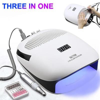140W Manicure Machine with 30000Rpm Nail Drill Machine 80W Nail Lamp and 40W Vacuum Cleaner for Manicure Pedicure