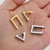 2-4pcs Stainless Steel Earrings Triangular Rectangle Earrings Hoop Fashion Jewelry Making DIY Women Men Punk Hiphop Bijoux