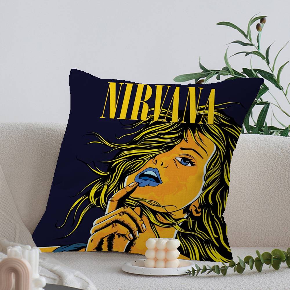 Rock Classic N-Nirvana Band Cushion Cover Pillow Cover Decor Pillowcase Printed Cushion Case For Couch