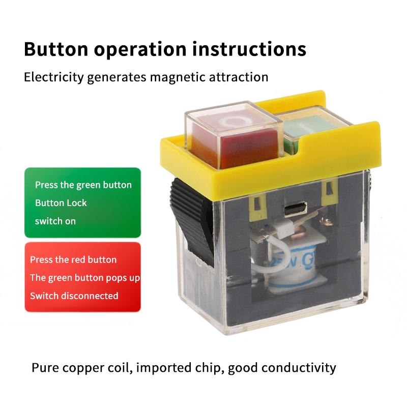 KJD6 250V Metal Manual Restart Replacement for Woodworking Lathe Electric Machine Safety