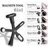 Multifunctional Cat Eye Nail Art Magnet Tool – Six-in-One, Cross-shaped Design for Strong Gel Polish Effects
