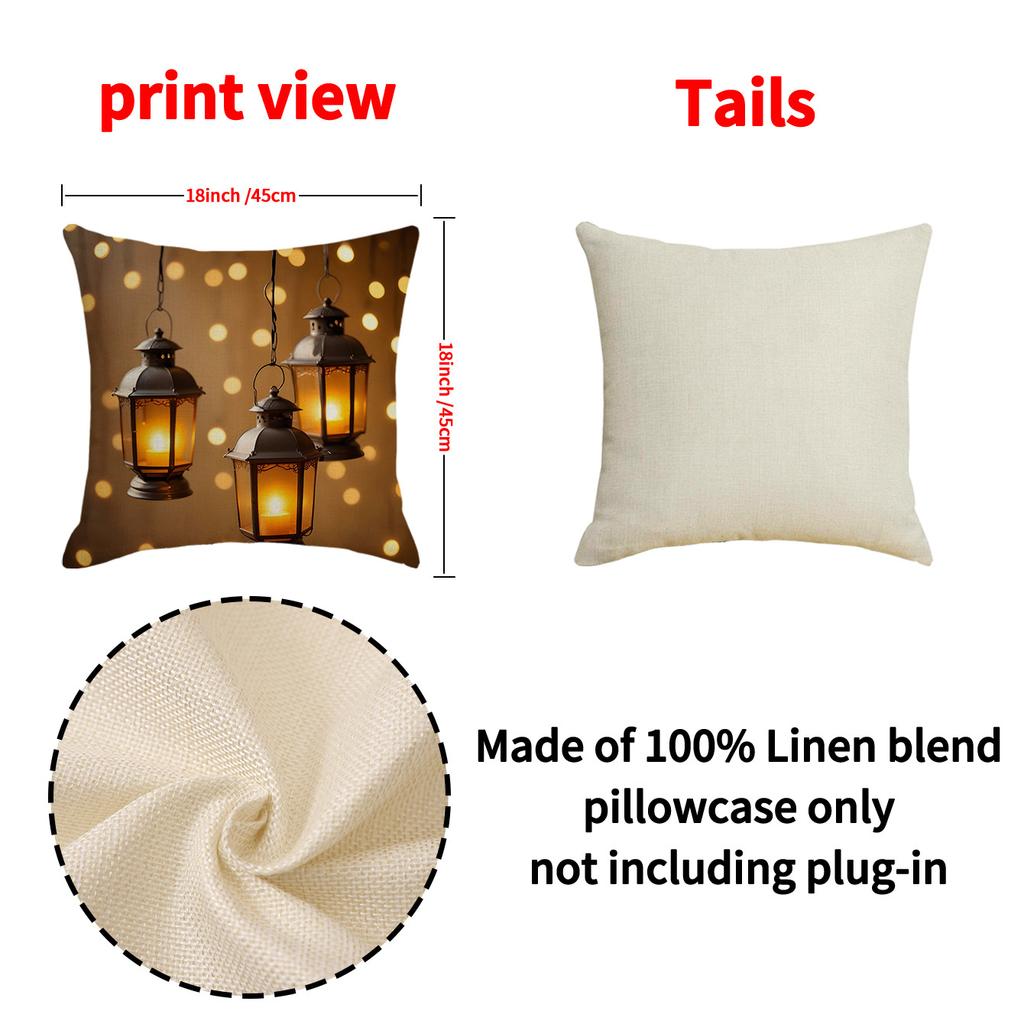 Gold Printed Pillow Case Atmosphere Decoration Oil Lamp Seat Cushion Living Room Home Sofa Pillow
