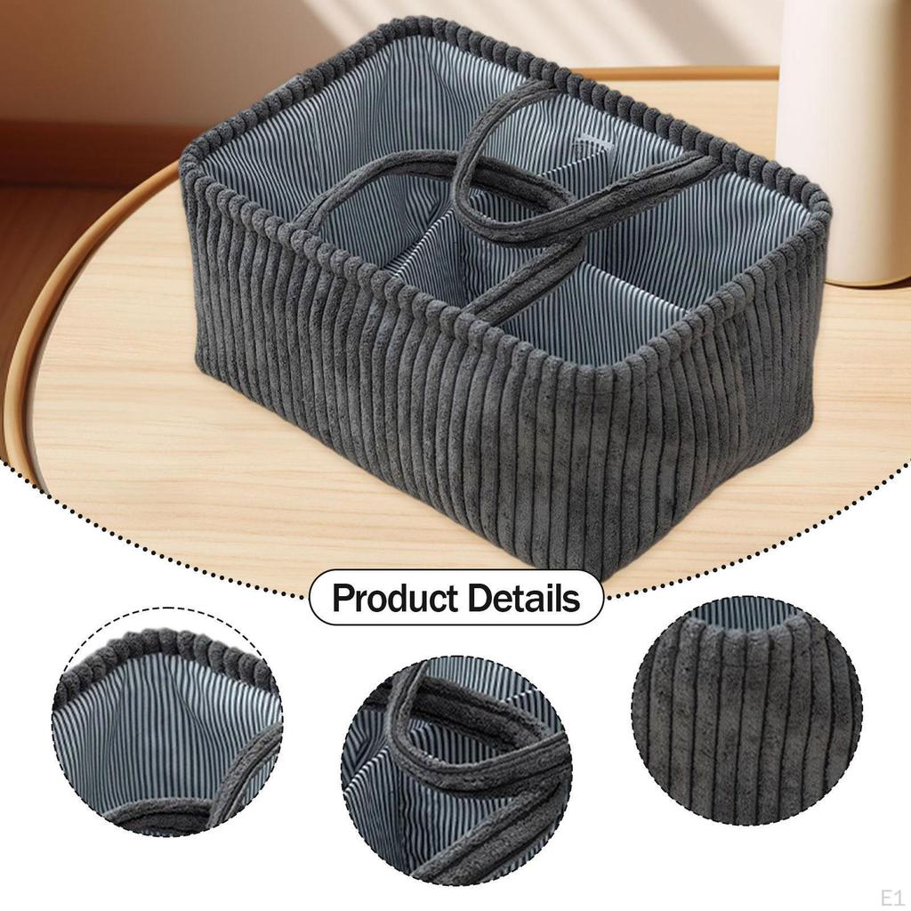 Handwoven Storage Basket Multifunction Sturdy with Handles Organizer for Towels Living Room