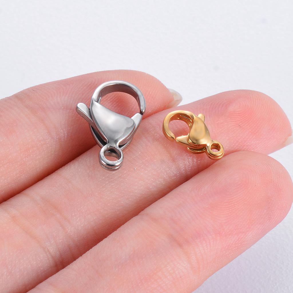 20pcs Grade A Stainless Steel Lobster Clasps Claw Clasps for Bracelet Necklace Jewelry Making Findings 9mm-15mm