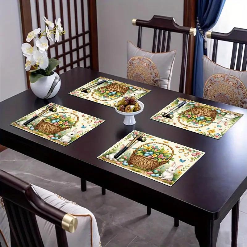 Of 2, 4, Or 6 Modern Placemats Featuring an Easter Design, Perfect for Enhancing The Beauty of Your Restaurant Or Kitchen