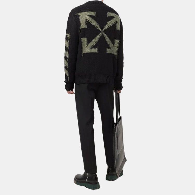 OFF WHITE FW21 Sweater Loose Fit Men's Black OMHE088F21KNI0011055