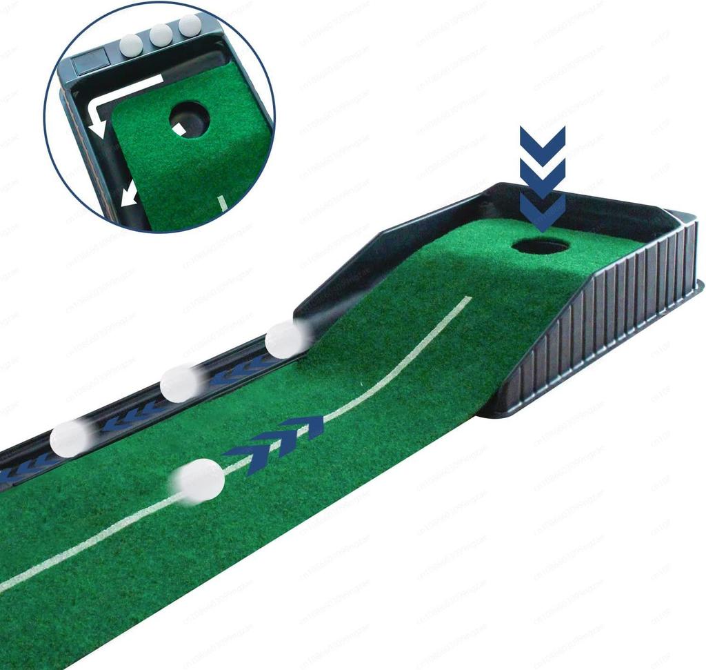 Cross-Border Hot Sale Indoor Golf Putting Mat, Auto Ball Return Practice Set with Putter, Training Kit