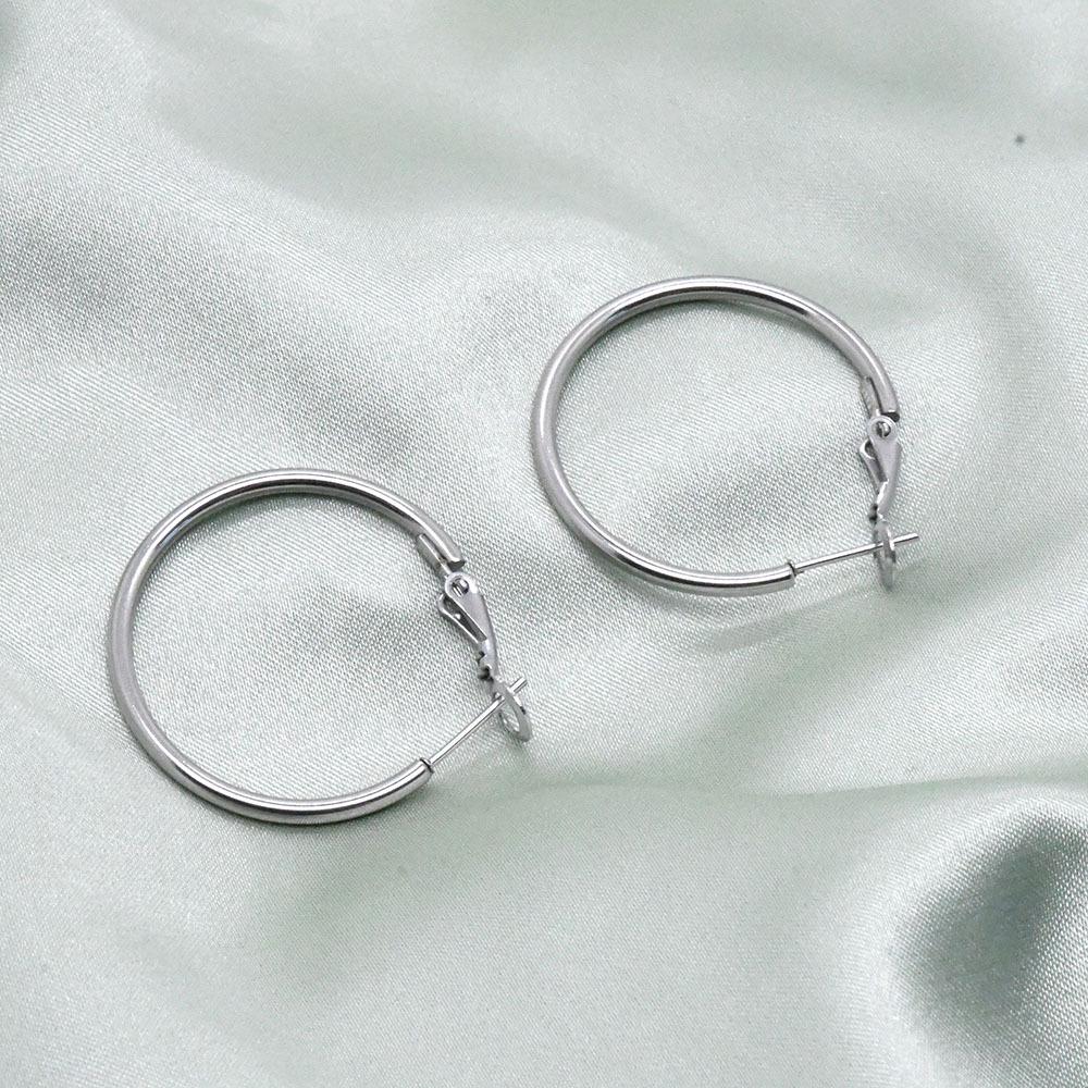 Stainless Steel Women s Hoop Earrings - Simple Versatile Design for Daily Wear